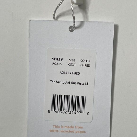 Andie Nantucket One Piece Swimsuit Women's 3X Long Tall Cherry Red One Shoulder - Picture 6 of 7